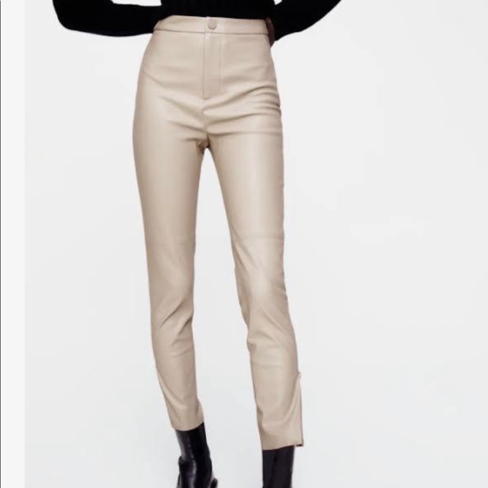 Zara High-rise faux leather leggings